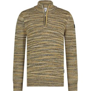 State Of Art Half Zip Trui Melange Geel - Heren - Pullovers