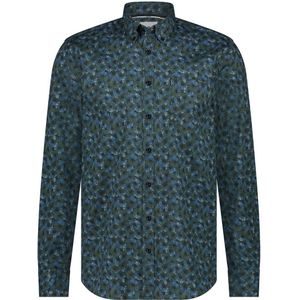 State Of Art - Hemd Poplin Print - Donkerblauw - Regular-fit - Lange Mouw