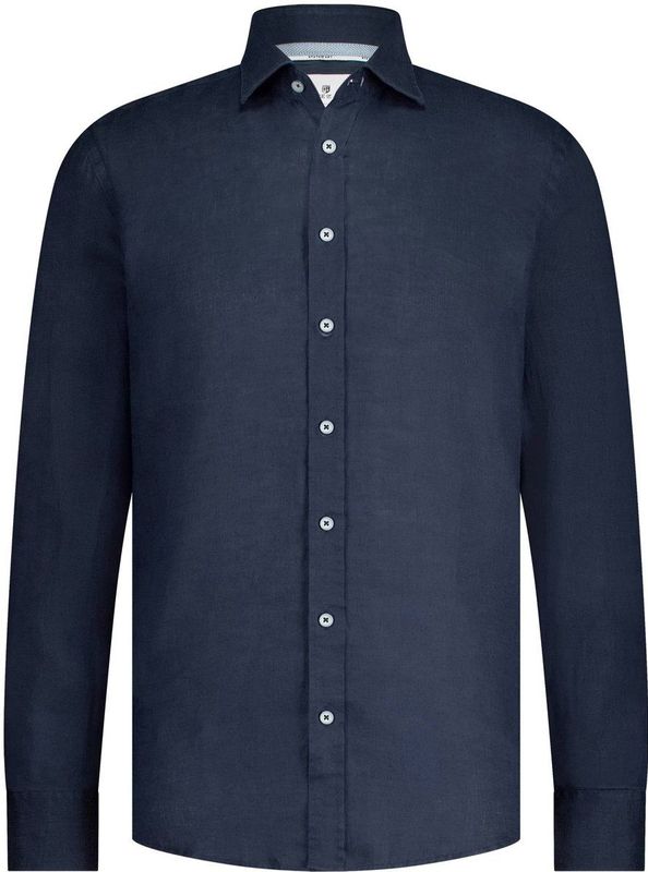 State of Art - Overhemd - Blauw - Linnen - Lange Mouw