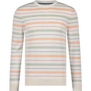 State Of Art Trui Streep Beige - Maat 4XL - Heren - Pullover
