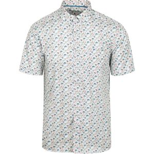 State Of Art Korte Mouwen Overhemd Print Twill Lichtblauw - Heren