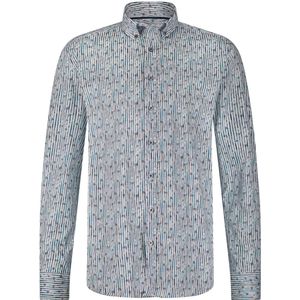 State Of Art - Striped Pop - Overhemd - Lichtblauw - Katoen, Regular-fit, Lange Mouw