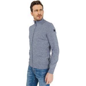 State of Art Vest Blauw - Opstaande Kraag - Cardigan Plain Knit