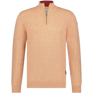 State of Art - Half Zip Trui - Oranje Gemêleerd - 85% Katoen, 15% Polyester