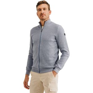 State of Art vest blauw gemeleerd katoen wijde fit