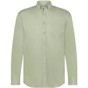 State of Art - Overhemd - Groen Gemeleerd - Katoen - Wijde Fit