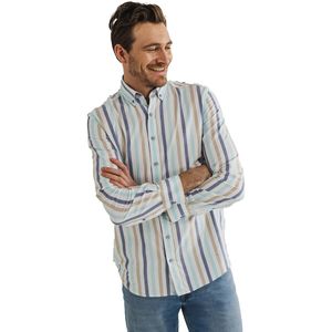 State of Art - Overhemd - Mintblauw - Gestreept - Button-Down