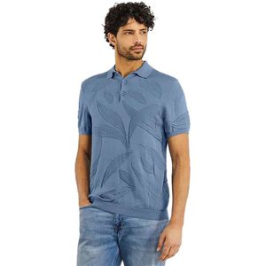 State of Art - Poloshirt - Blauw - Katoen - Effen Bladstructuur