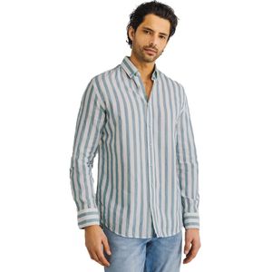 State of Art - Casual Overhemd - Blauw Gestreept - 100% Katoen - Lange Mouwen