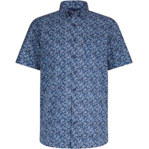 State Of Art Short Sleeve Hemd Leafs Navy - Größe XL