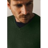 State of Art Heren trui groen (Maat: S) - Effen - Halslijn: V-hals,