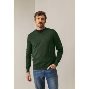 State of Art Heren trui groen (Maat: S) - Effen - Halslijn: V-hals,