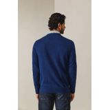 State of Art Heren trui blauw (Maat: S) - Effen - Halslijn: V-hals,