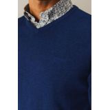 State of Art Heren trui blauw (Maat: S) - Effen - Halslijn: V-hals,