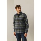 State of Art - Overshirt - Blauw en Olijfgroen - Geruit - 100% Katoen