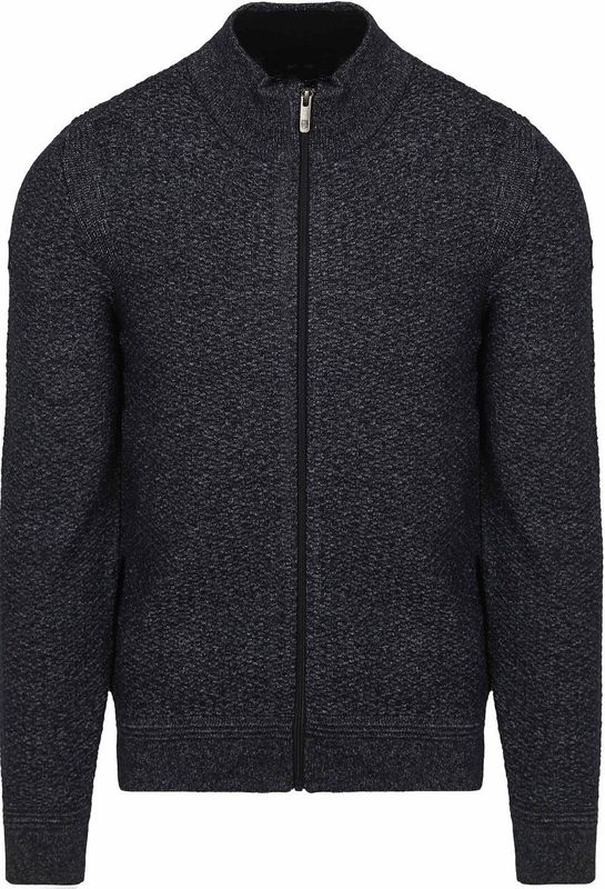 State of Art - Gemeleerd Vest - Diepblauw - Met Structuurdessin