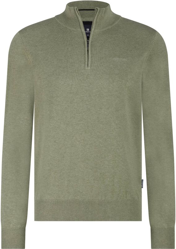 State of Art - Basis Trui - Gemêleerd Groen - Halve Rits - Mannen