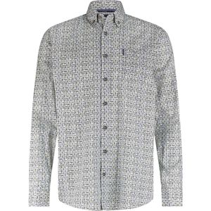 State Of Art - Overhemd - Blauw - Leafs - Casual