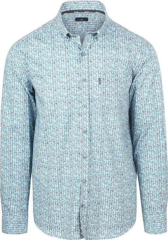 State of Art - Overhemd - Blauw - Allover Print - Regular Fit