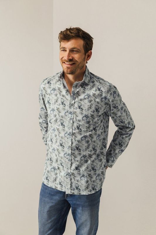 State of Art - Overhemd - Bloemenprint - Regular Fit - Lange Mouwen