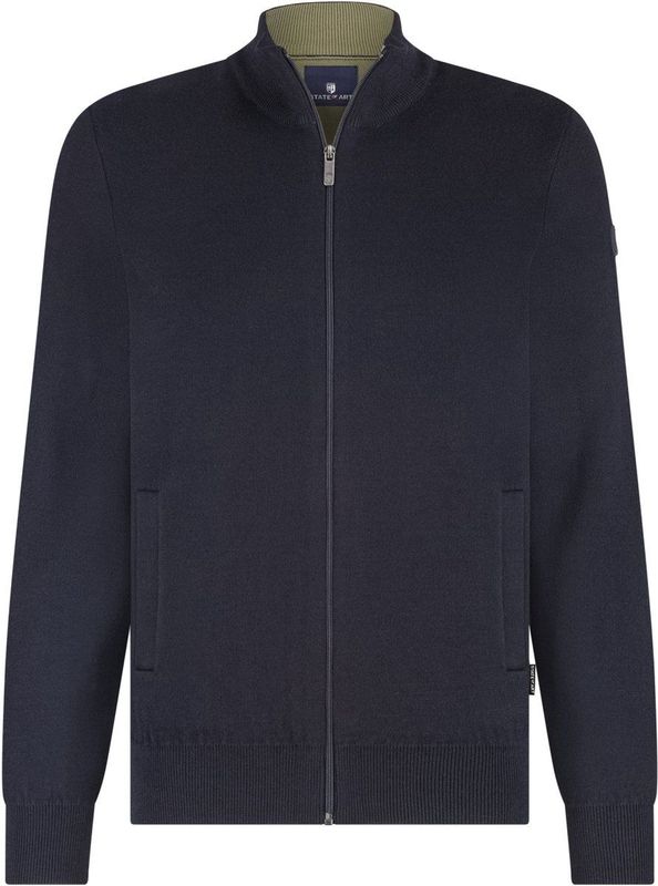 State of Art - Vest 16125057 - Ecru - Cardigan Plain - Zip