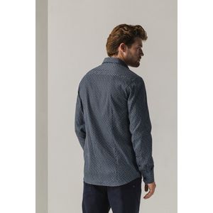 State of Art - Overhemd - Marine - Allover Print - Regular Fit