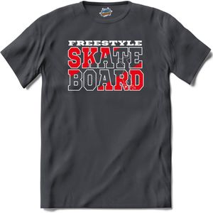 Freestyle Skateboard | Skaten - Skateboard - T-Shirt - Unisex - Mouse Grey - Maat XXL