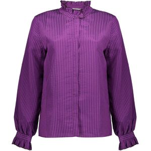Geisha - Blouse - Paars - Diagonaal Streep Patroon
