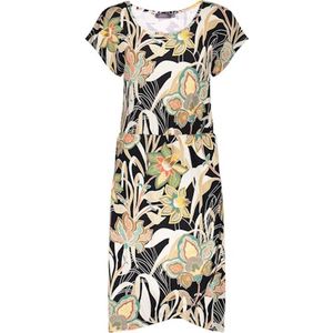 Geisha - LOLA 515 - Jurk - Emerald/Orange - 95% Viscose/5% Elastane