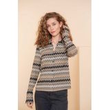 Geisha - Blouse - Zand/Zwart - Model 42664-20