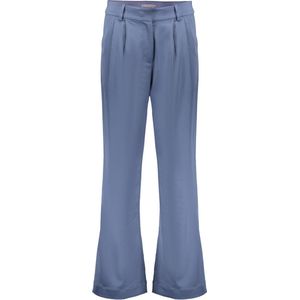 Wijde blauwe broek met satin look