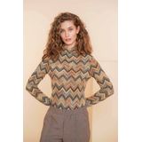 Geisha - Souspull - Zigzagmotief - Geel Oranje Groen Blauw