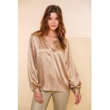 Geisha, Dames, Blouses & Shirts, Geel, Maat: S Satijn,