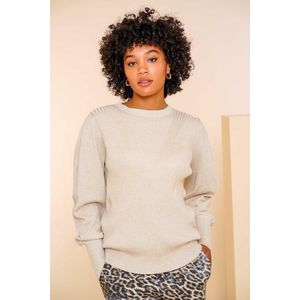 Geisha Trui Trui Met Pofmouwen En Glitter 44568 14 Off-white Lurex Dames