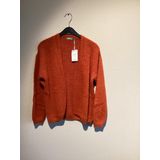 Oranje gebreide cardigan