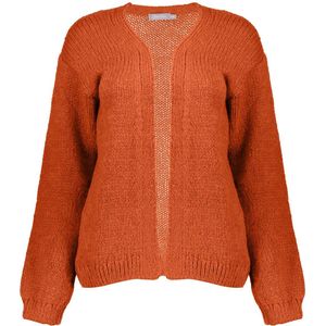 Oranje gebreide cardigan