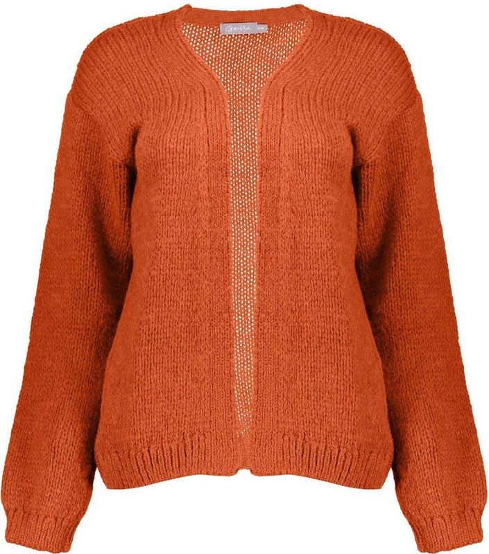 Oranje gebreide cardigan