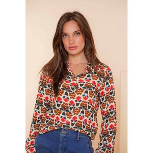 Geisha blouse 43680-20 625 blue/coral