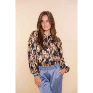 Geisha - Blouse - Beige - Print - Glinsterende Bies