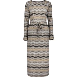 Geisha - 47610-20 - Cocktailjurk - Sand/Black - 23% Viscose / 60% Polyester / 12% Metal / 5% Elastane