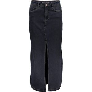 Geisha Rok - Lang - Anthraciet - Met Knoop-Ritssluiting en Hoge Split