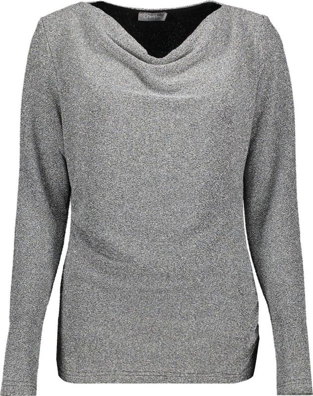 Only - Onlemma Life Ls Glitter Top - Pumice Stone/Silver - T-shirt - Dames