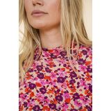 Geisha T-shirt Tshirt Met Kleurrijke Bloemenprint 42902 000420 Pink burgundy orange Dames