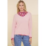 Geisha T-shirt Tshirt Met Kleurrijke Bloemenprint 42902 000420 Pink burgundy orange Dames