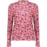 Geisha T-shirt Tshirt Met Kleurrijke Bloemenprint 42902 000420 Pink burgundy orange Dames