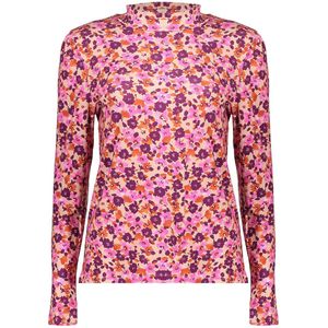Geisha T-shirt Tshirt Met Kleurrijke Bloemenprint 42902 000420 Pink burgundy orange Dames