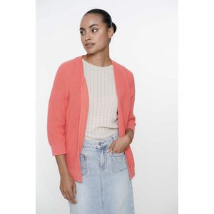 Geisha Vest - Koraal Rood - Gebreid van 100% Katoen