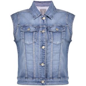 Geisha Gilet Jeans Jacket Sleeveless 55021 10 Mid Blue Denim Dames Maat - XS