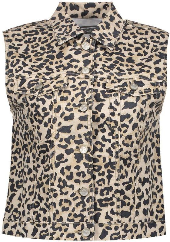 Geisha - Dames Gilet - Veelkleurig - Luipaardprint Denim