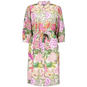 Geisha Jurk roze (Maat: S) - Halslijn: Kraag,